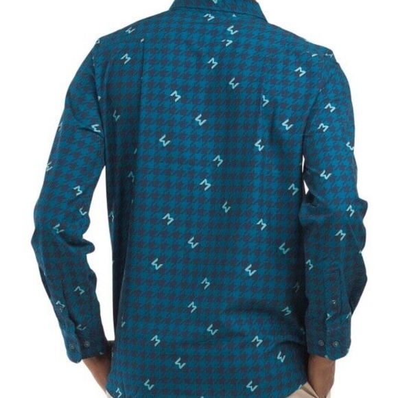 NWT $95 William Bill Murray Golf Houndstooth Long Sleeve Button Shirt Size L XL - Picture 10 of 10